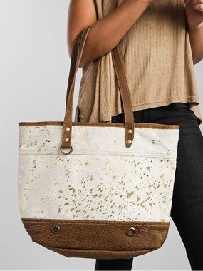Myra Bag Pieced Leather Hair On Cowhide Tote Bag